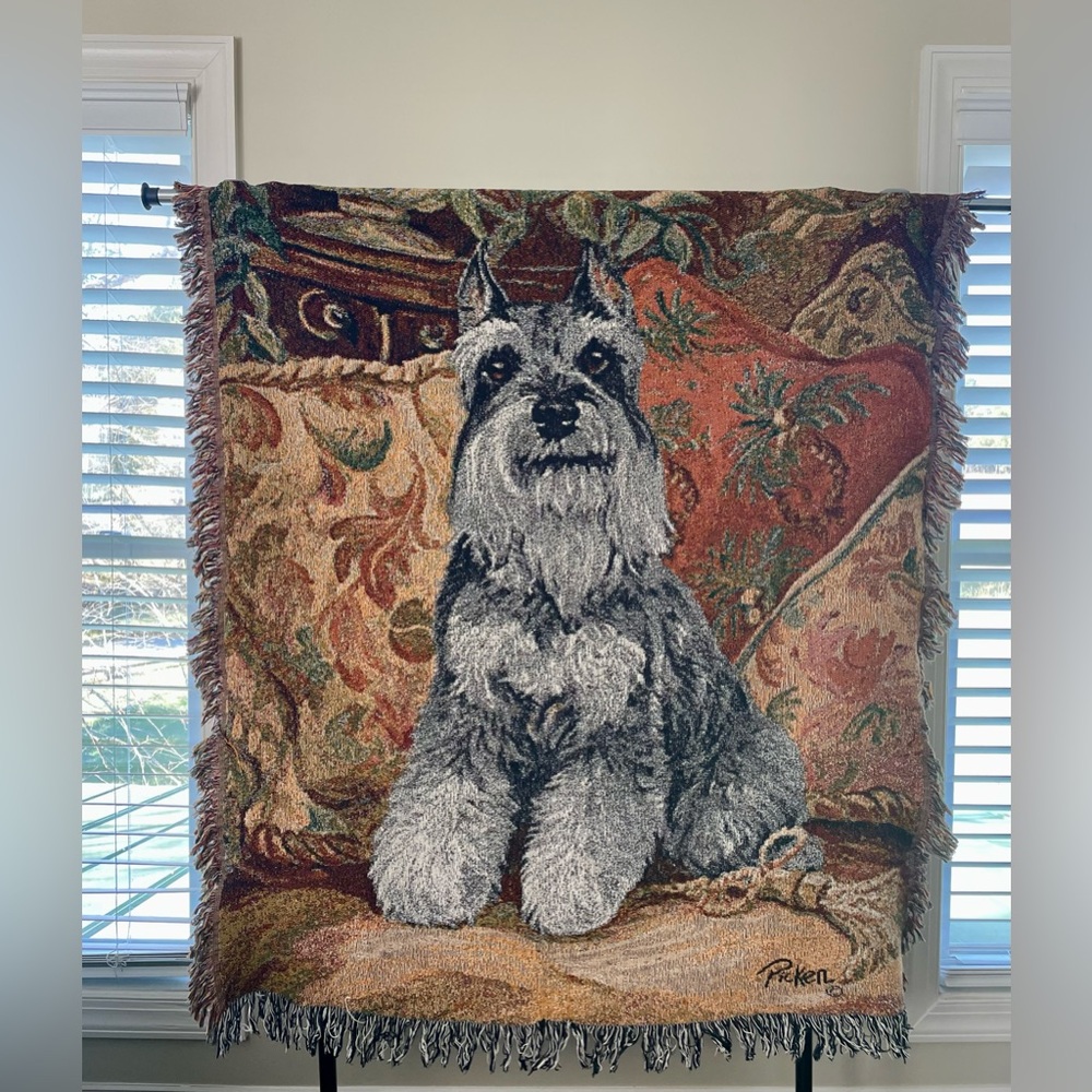 Linda Picken Schnauzer Tapestry Throw Blanket